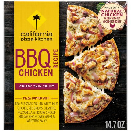 California Pizza Kitchen BBQ Chicken Frozen Pizza, Crispy Thin Crust Pizza 14.7 Oz 100% Real Cheese Pizza, Tangy BBQ Sauce, Grilled Chicken Pizza