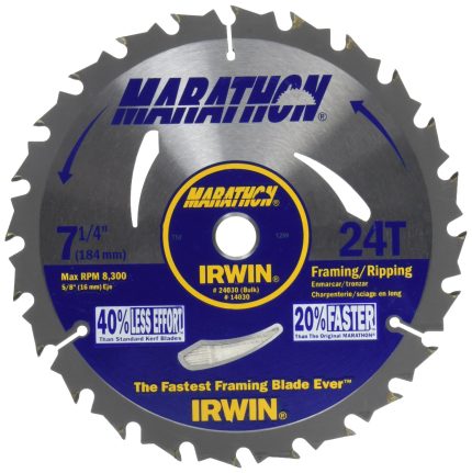 Irwin Tools 1873887 Marathon Carbide Cordless Circular Saw Blade, 7 1/4-Inch, 2-Pack